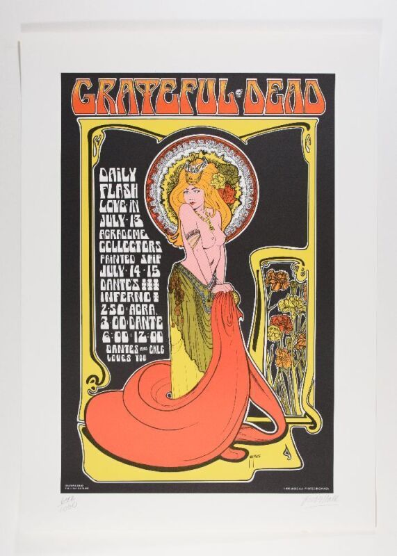 1991 AOR-3.179 Bob Masse Grateful Dead Vancouver RP Signed Masse LE Silkscreen Poster Near Mint 89