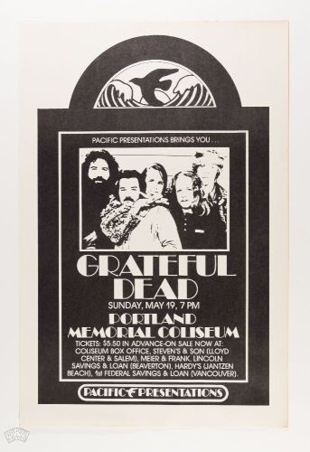 1974 Grateful Dead Portland Memorial Coliseum Poster Near Mint 87