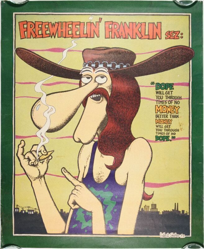 1971 Gilbert Shelton Freewheelin' Franklin Poster Extra Fine 69