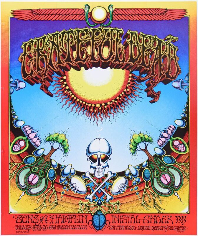 1969 AOR-2.24 Grateful Dead Aoxomoxoa Avalon Ballroom RP5 Poster Near Mint 89