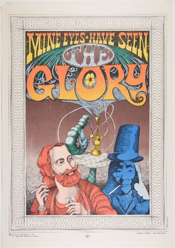 1967 Rick Griffin Mine Eyes Have Seen The Glory Headshop Poster Excellent 70
