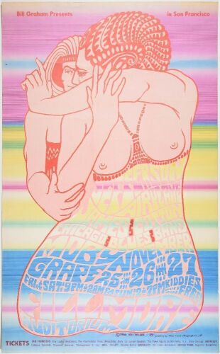 1966 BG-39 Jefferson Airplane James Cotton Fillmore Auditorium RP2 Poster Extra Fine 65