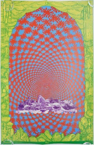 1967 Wilfred Satty Mirage Orbit Graphic Arts Headshop Poster Near Mint 87