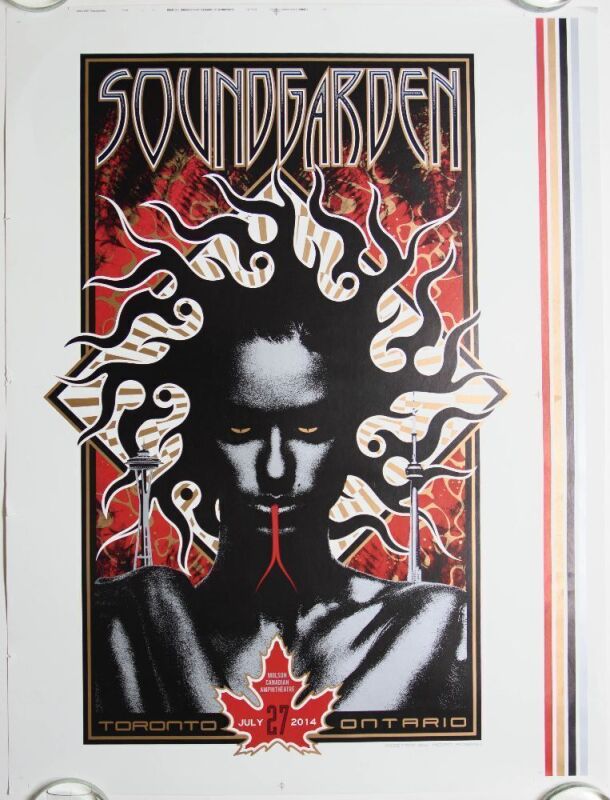 2014 Adam Pobiak Soundgarden Molson Canadian Amphitheatre Toronto Uncut Proof Poster Excellent 79