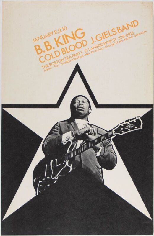 1970 B.B. King Boston Tea Party Poster Extra Fine 69
