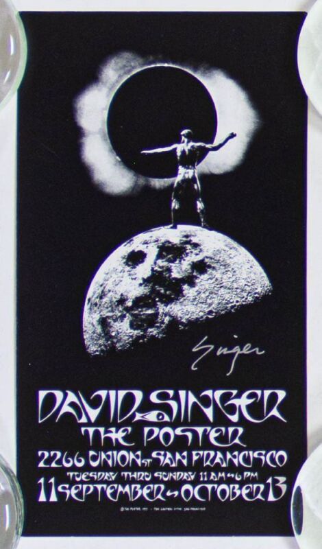 1971 David Singer The Poster 2266 Union St San Francisco Signed Singer Handbill Near Mint 85