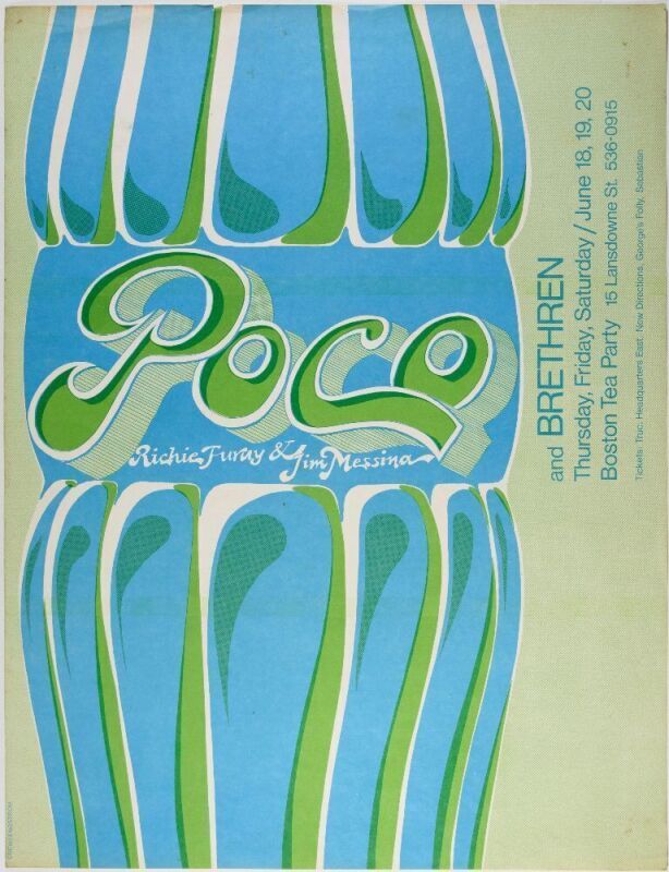 1970 Poco Boston Tea Party Poster Extra Fine 69