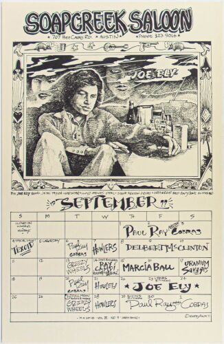 1977 Soap Creek Saloon September Calendar Poster Mint 91
