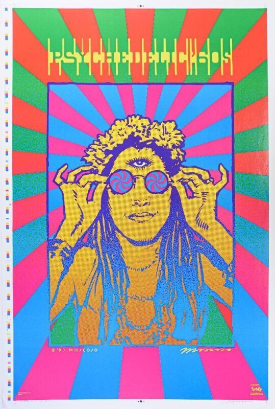 1993 Victor Moscoso Psychedelic 60s Printers Proof Signed Moscoso Poster Near Mint 85