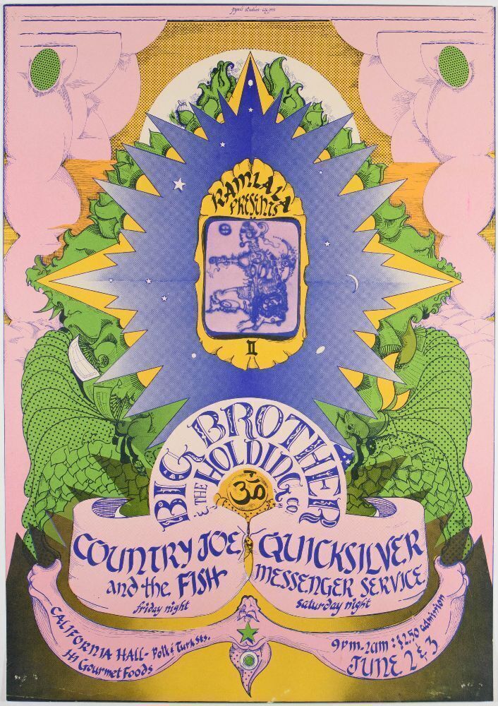 1967 AOR-2.158 Big Brother Janis Joplin Quicksilver California Hall ...