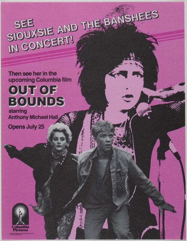 1986 Siouxsie and the Banshees Out of Bounds Movie Promo Flyer Near Mint 80