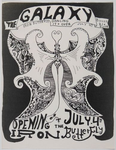 1967 Iron Butterfly The Galaxy Los Angeles Flyer Excellent 75