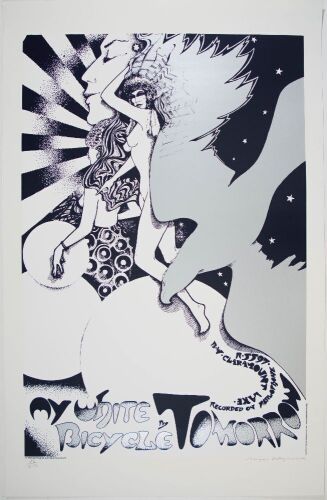 1967 Tomorrow My White Bicycle Hapshash LE RP Signed Waymouth Poster Near Mint 81