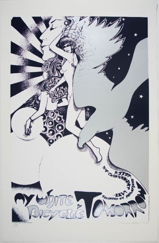 1967 Tomorrow My White Bicycle Hapshash LE RP Signed Waymouth Poster Near Mint 81