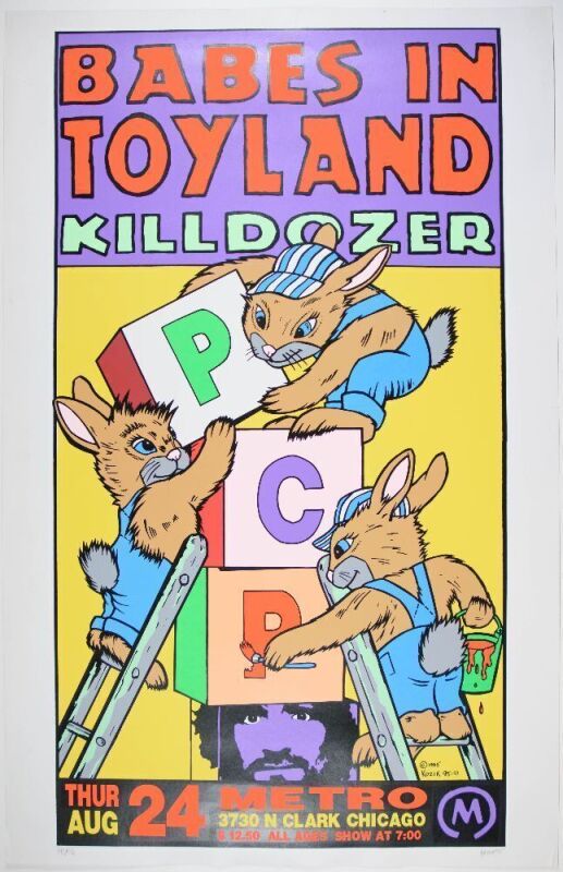 1995 Frank Kozik Babes In Toyland Metro Chicago LE Signed Kozik Poster Near Mint 83
