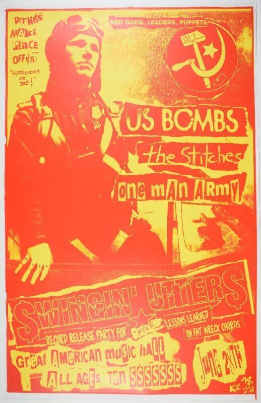 1998 Frank Kozik Swingin' Utters Great American Music Hall LE Signed Kozik Poster Near Mint 85