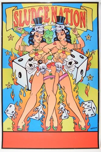 1991 Frank Kozik Sludge Nation Tour Blank Poster Near Mint 81