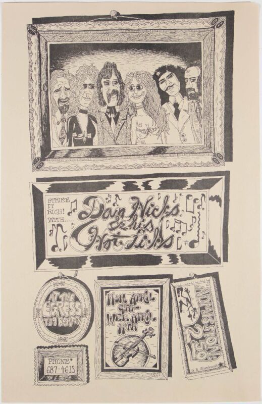 1973 Dan Hicks & His Hot Licks The Egress Vancouver Poster Excellent 75