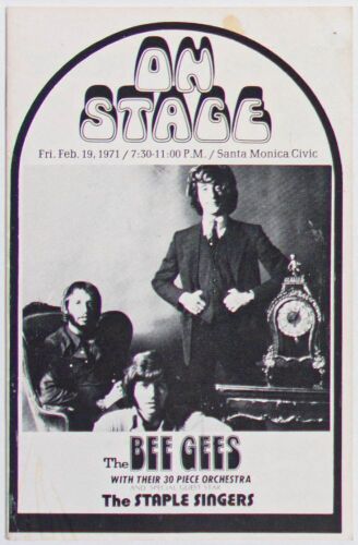 1971 The Bee Gees Santa Monica Civic Program Extra Fine 69