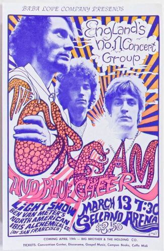 1968 Cream Blue Cheer Selland Arena Fresno Handbill Mint 91