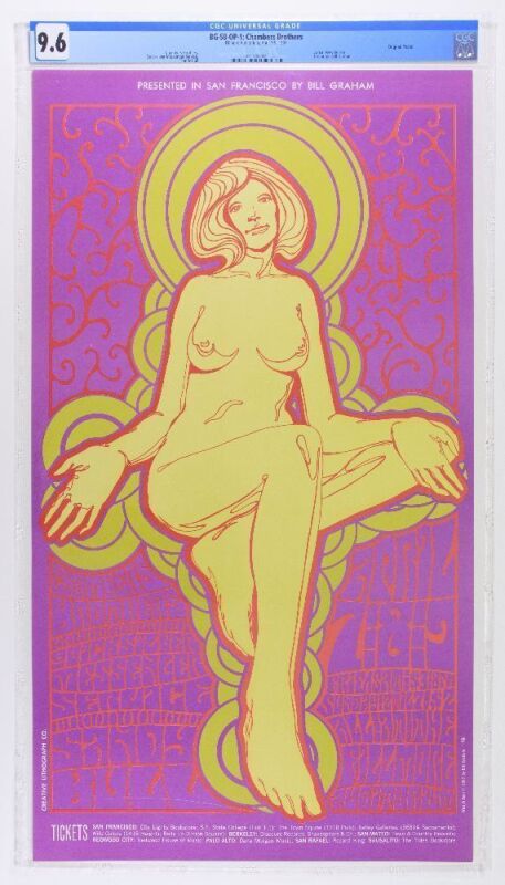 1967 BG-58 The Chambers Brothers Fillmore Auditorium Poster CGC 9.6