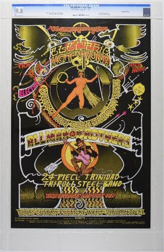 1971 BG-268 Allman Brothers Band Hot Tuna Fillmore West Poster CGC 9.8