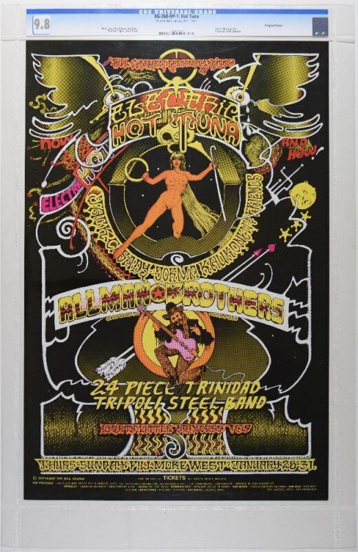 1971 BG-268 Allman Brothers Band Hot Tuna Fillmore West Poster CGC 9.8