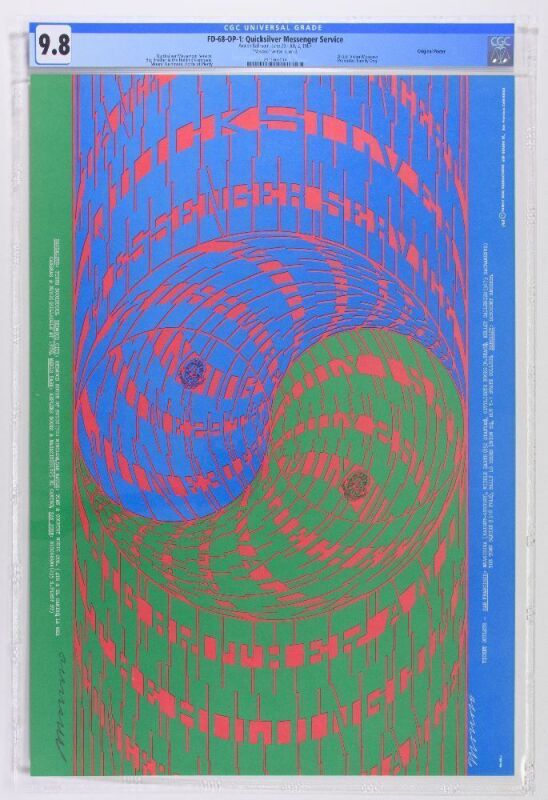 1967 FD-68 Big Brother Janis Joplin Avalon Ballroom Signed Moscoso Poster CGC 9.8