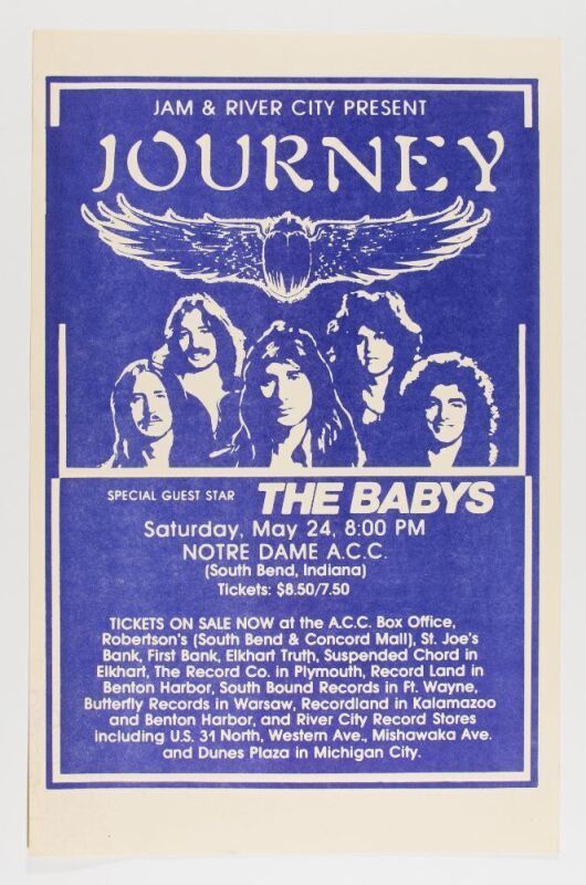 1980 Journey Notre Dame Athletic & Convocation Center South Bend Poster Extra Fine 69