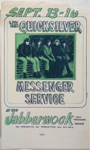1966 Quicksilver Messenger Service The Jabberwock Berkeley Poster Extra Fine 63