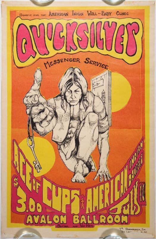 1968 AOR-2.21 Quicksilver Messenger Service Avalon Ballroom Poster Extra Fine 69