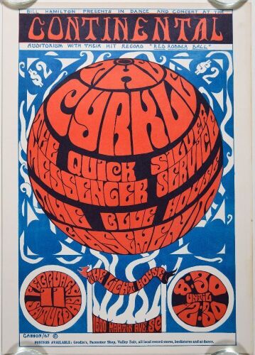 1967 The Cirkle The Continental Ballroom Poster Excellent 79