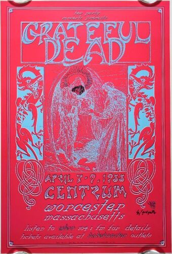 1988 Grateful Dead Centrum Worcester Signed Sargent Poster Mint 91