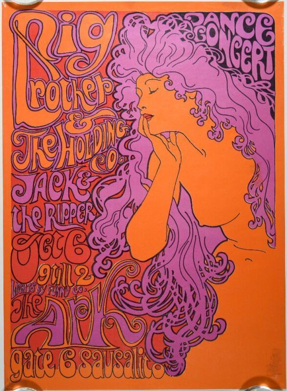 1967 AOR-2.309 Big Brother Janis Joplin The Ark Sausalito Poster Excellent 73