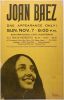1965 Joan Baez San Francisco Civic Auditorium Cardboard Poster Extra Fine 67