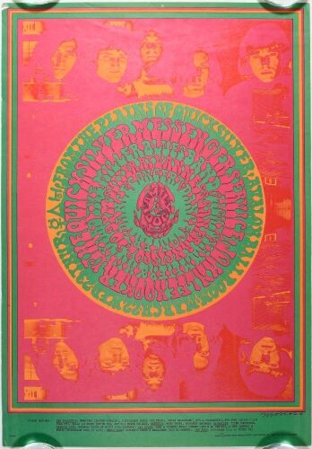 1967 FD-53 Quicksilver Messenger Service John Lee Hooker Avalon Ballroom Poster Extra Fine 69