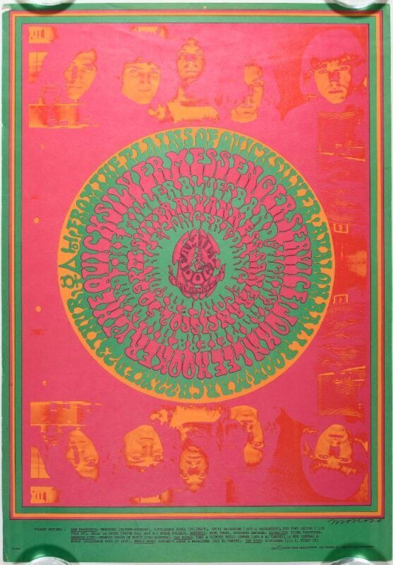 1967 FD-53 Quicksilver Messenger Service John Lee Hooker Avalon Ballroom Poster Extra Fine 69