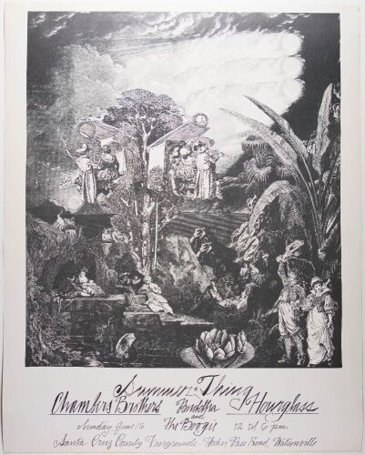 1968 Chambers Brothers Hour Glass Duane & Gregg Allman Santa Cruz County Fairgrounds Poster Near Mint 83