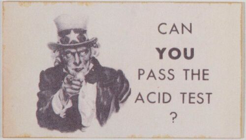 1965 Can You Pass The Acid Test? Original Intrepid Trips ID Card Excellent 79