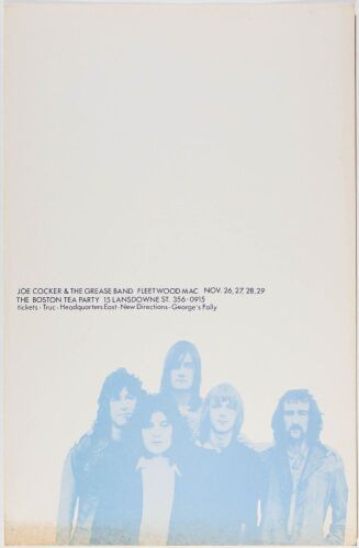 1969 Joe Cocker & The Grease Band Fleetwood Mac Boston Tea Party Poster Excellent 79