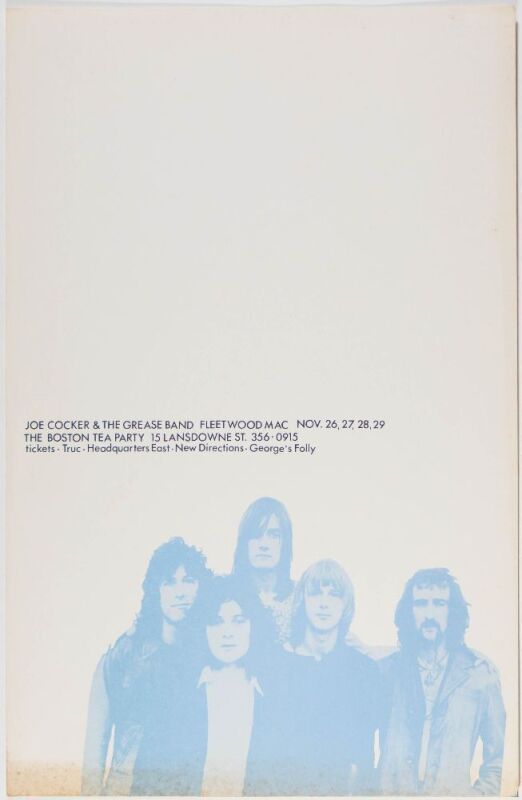 1969 Joe Cocker & The Grease Band Fleetwood Mac Boston Tea Party Poster Excellent 79