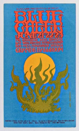 1968 G/G-680621 Blue Cheer Grande Ballroom Detroit Postcard Excellent 77
