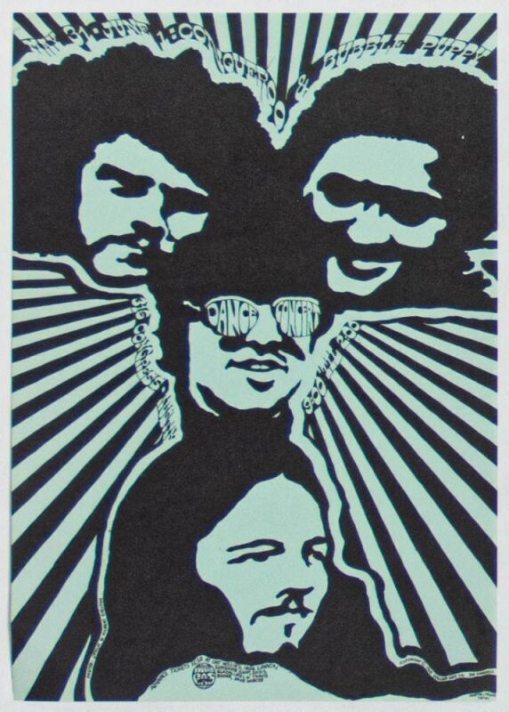 1968 VG-680531 Gilbert Shelton Jim Franklin Bubble Puppy Conqueroo Vulcan Gas Company Austin Handbill Near Mint 89