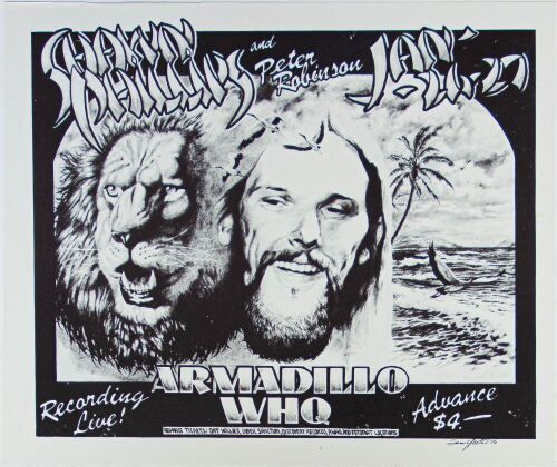 1976 Shawn Phillips Peter Robinson Armadillo World Headquarters Austin Poster Near Mint 87