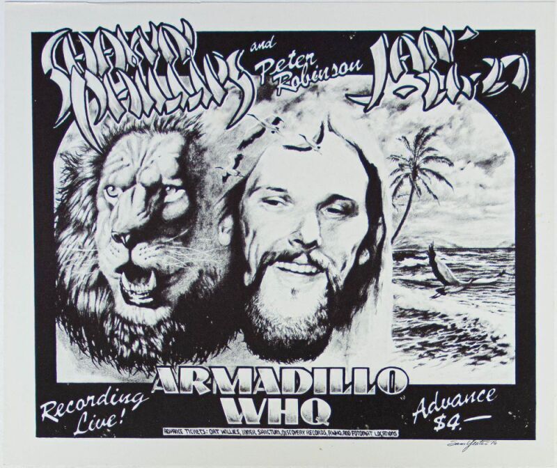 1976 Shawn Phillips Peter Robinson Armadillo World Headquarters Austin Poster Near Mint 87