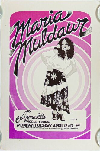 1976 Maria Muldaur Armadillo World Headquarters Austin Poster Extra Fine 69