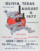 1977 Doug Kershaw Asleep at the Wheel The First Texas Summer Festival Arrow-T Ranch Olivia Poster Near Mint 83
