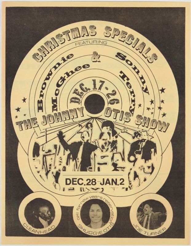 1972 Joe Turner Jimmy Rogers The Johnny Otis Show The Ash Grove Flyer Near Mint 81