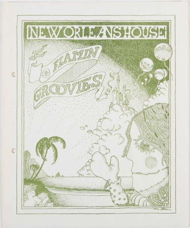 1968 Flamin' Groovies New Orleans House Berkeley Handbill Excellent 79