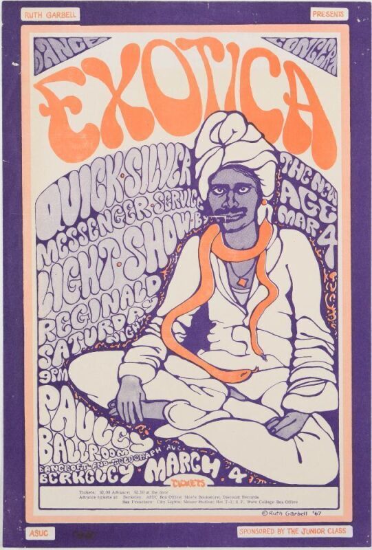 1967 Quicksilver Messenger Service Pauley Ballroom Berkeley Handbill Excellent 75